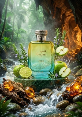 Odlewka Hawas Verde jest dostępna w Miraya Atar, zachwycając świeżą, aromatyczną kompozycją. Soczyste zielone jabłko i limonka łączą się z gałązkami rozmarynu oraz wodnymi akcentami, opierając się na bazie z paczuli i bursztynu.