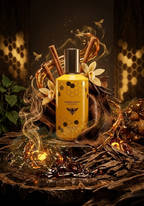 Odlewka Honeyed Fantasy jest dostępna w Miraya Atar i zachwyca głęboką, balsamiczno-przyprawową kompozycją. Miód i cynamon łączą się z wanilią, skórą oraz mirrą na bogatej bazie z agaru (oud), paczuli i bursztynu.