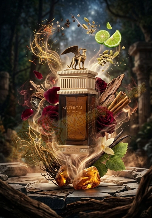 Odlewka Mythical Gryphon jest w Miraya Atar. Szafran, pieprz, bergamotka i kardamon łączą się z Akigalawood, różą, cedrem i cynamonem na głębokiej bazie z wetywerii, bursztynu, paczuli i wanilii, tworząc niezwykle wyrazisty, luksusowy zapach.