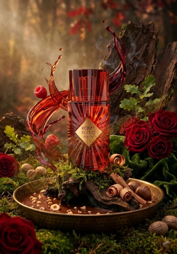 Odlewka Royal Blend Sequoia jest dostępna w Miraya Atar, zachwycając swoją luksusową kompozycją. Soczysta malina i bogaty bukiet róż przeplatają się z aromatyczną czekoladą, cynamonem i orzechami laskowymi, tworząc zmysłowe tło z nut drzewnych.