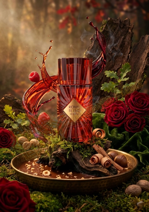 Odlewka Royal Blend Sequoia jest dostępna w Miraya Atar, zachwycając swoją luksusową kompozycją. Soczysta malina i bogaty bukiet róż przeplatają się z aromatyczną czekoladą, cynamonem i orzechami laskowymi, tworząc zmysłowe tło z nut drzewnych.