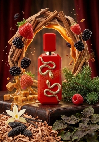 Odlewka Veneno Scarlet jest dostępna w Miraya Atar, zachwycając swoją bogatą kompozycją gourmand. Soczyste truskawki, maliny i jeżyny idealnie łączą się z cynamonem i płynnym karmelem, opierając się na bazie z wanilii, bobu tonka oraz nut drzewnych.