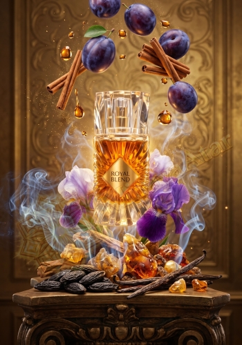 Odlewka Royal Blend jest dostępna w Miraya Atar, zachwycając bogatą kompozycją gourmand. Słodka śliwka i cynamon idealnie łączą się z irysem i dymnym akcentem, opierając się na ciepłej bazie z wanilii, bobu tonka i drzewa sandałowego.