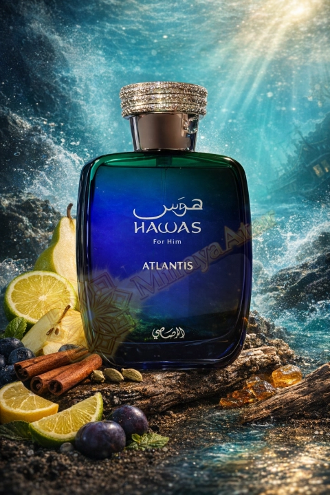 Hawas Atlantis są dostępne w Miraya Atar – to orzeźwiająca morska bryza połączona z soczystą śliwką, cytrusami i ciepłym cynamonem. Ten dynamiczny i niezwykle trwały zapach idealnie podkreśla męską energię i pewność siebie.