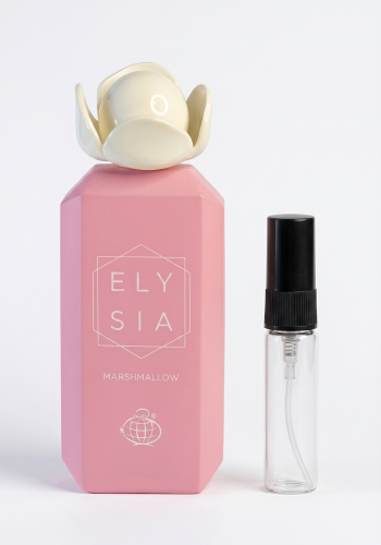 Odlewka Elysia Marshmallow jest dostępna w Miraya Atar – to urocza, słodka kompozycja puszystych pianek marshmallow, soczystej maliny i bitej śmietanki, doprawiona ciepłą wanilią. Ten niezwykle apetyczny zapach gourmand otula radosną lekkością.