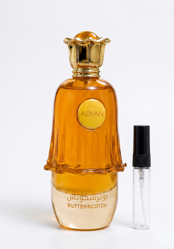 Odlewka Butterscotch jest dostępna w Miraya Atar, zachwycając swoją głęboką i apetyczną kompozycją gourmand. Słodki, ciągnący się karmel i laski wanilii idealnie przeplatają się tu z akordem palonego cukru, kremową masą oraz ciepłym, otulającym tłem.