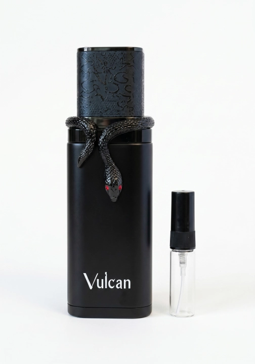 Odlewka Vulcan Black Friday w Miraya Atar zachwyca mroczną, przyprawowo-owocową kompozycją. Czerwone jabłko, cynamon i szafran łączą się z pąkami ciemnych róż oraz akordem skóry, opierając się na bazie z leśnego mchu i paczuli z papirusem.