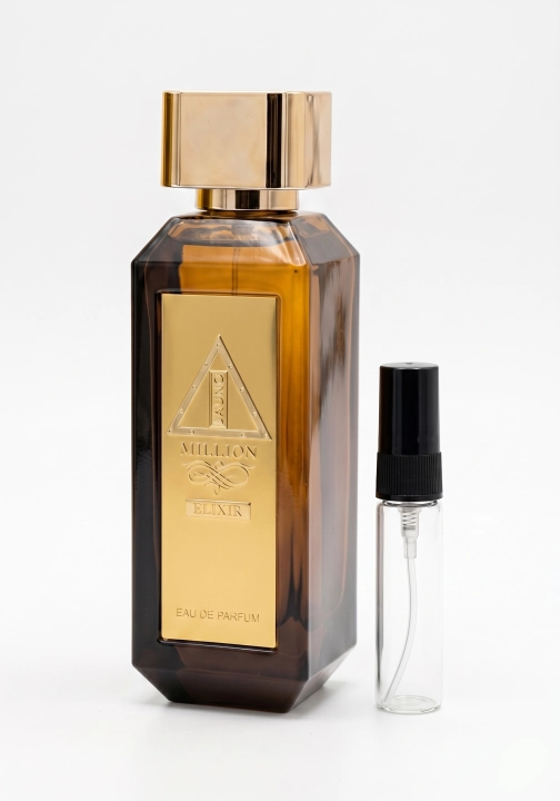 Odlewka La Uno Million Elixir w Miraya Atar zachwyca głęboką, owocowo-kwiatową kompozycją. Zielone jabłko miesza się z płatkami róż i żółtymi kwiatami osmantusa, opierając się na bazie z wanilii, bobu tonka i paczuli.