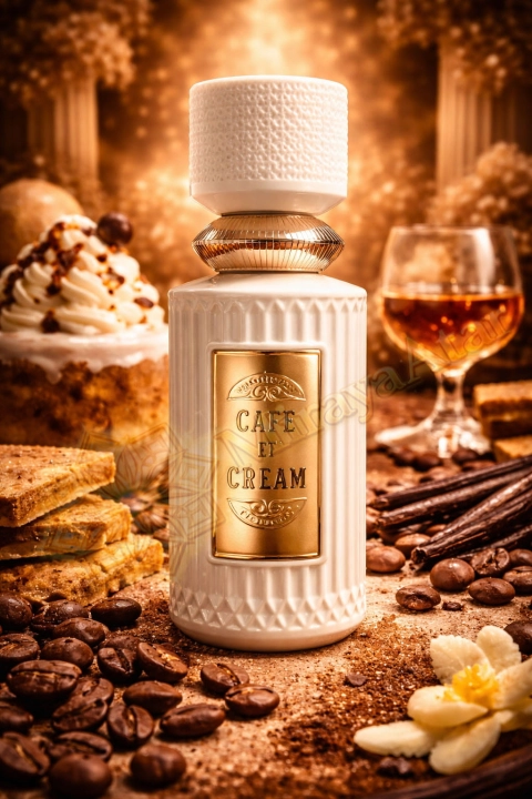 Odlewka Cafe N'Cream jest dostępna w Miraya Atar – to niezwykle apetyczna, kremowa kompozycja łącząca aromat świeżo palonej kawy ze słodką, puszystą śmietanką i ciepłą wanilią. Ten zmysłowy zapach gourmand otula luksusowym i głębokim ciepłem.