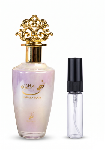 Odlewka Nuha Vanilla Pearl jest dostępna w Miraya Atar. Czarna porzeczka, truskawka i frezja łączą się z maliną, magnolią i kaszmirem na słodkiej bazie z wanilii, karmelu oraz mchu, tworząc urzekającą owocowo-gourmand kompozycję.