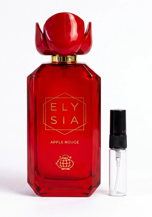 Odlewka Elysia Apple Rouge jest dostępna w Miraya Atar – to soczysta fuzja czerwonego jabłka, litchi i malin z czarną porzeczką, otulona bukietem róż na ciepłej bazie z wanilii. Ten zmysłowy zapach zachwyca owocową, wyjątkowo głęboką słodyczą.