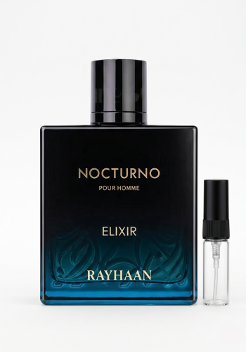 Odlewka Nocturno Elixir jest dostępna w Miraya Atar. Skórka cytryny, bergamotka, mięta i bylica łączą się z lawendą, geranium oraz soczystym ananasem na gładkiej bazie z drzewa sandałowego, tworząc intrygujący, męski zapach.