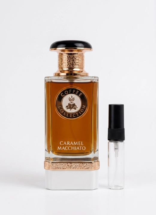 Odlewka Caramel Macchiato (z serii Coffee Collection) jest w Miraya Atar. Daktyle i śliwka łączą się z cappuccino, paczulą oraz cedrem na słodkiej bazie z karmelu, wanilii i bursztynu, tworząc głęboki, niezwykle aromatyczny zapach.