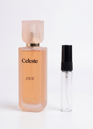 Odlewka Celeste Joice jest w Miraya Atar. Pomarańcza, truskawka i gruszka łączą się z jaśminem, różą, brzoskwinią oraz słodką praliną na bazie z wanilii, piżma i drzewa sandałowego, tworząc niezwykle uroczy, owocowo-gourmandowy zapach.