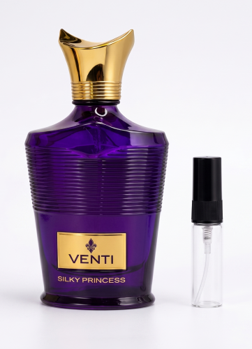 Odlewka Venti Silky Princess jest dostępna w Miraya Atar. Osmantus, szafran i magnolia łączą się z tuberozą, paczulą i oudem na bazie z kadzidła, wanilii, mirry, ambroksanu, piżma i cedru. Tworzą niezwykle głęboki, szlachetny zapach.