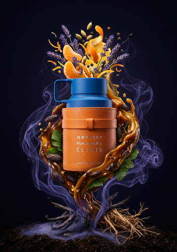 Odlewka Odyssey Mandarin Sky Elixir jest dostępna w Miraya Atar. Mandarynka, pomarańcza, lawenda, kardamon i czarny pieprz łączą się z karmelem, tonką, paczulą oraz kadzidłem na bazie z wanilii i wetywerii, tworząc bogaty zapach.