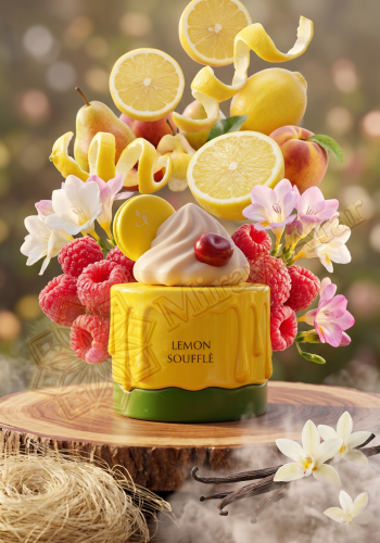 Odlewka Lemon Souffle jest dostępna w Miraya Atar. Nuty owocowe i cytryna łączą się z maliną oraz frezją na bazie z wanilii i piżma. Tworzą niezwykle apetyczny, radosny i orzeźwiający zapach.