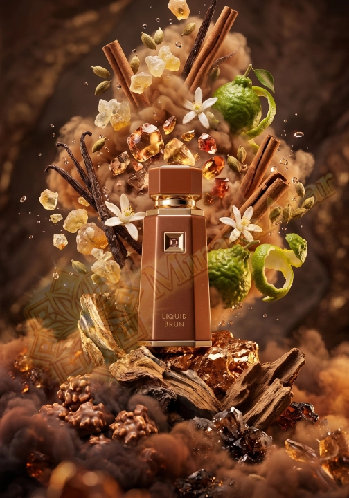 Odlewka Liquid Brun jest dostępna w Miraya Atar. Cynamon, kwiat pomarańczy, kardamon i bergamotka łączą się z wanilią bourbon oraz elemi na bazie z praliny, ambroksanu, drzewa gwajakowego i piżma. To niezwykle ciepły, zmysłowy zapach.