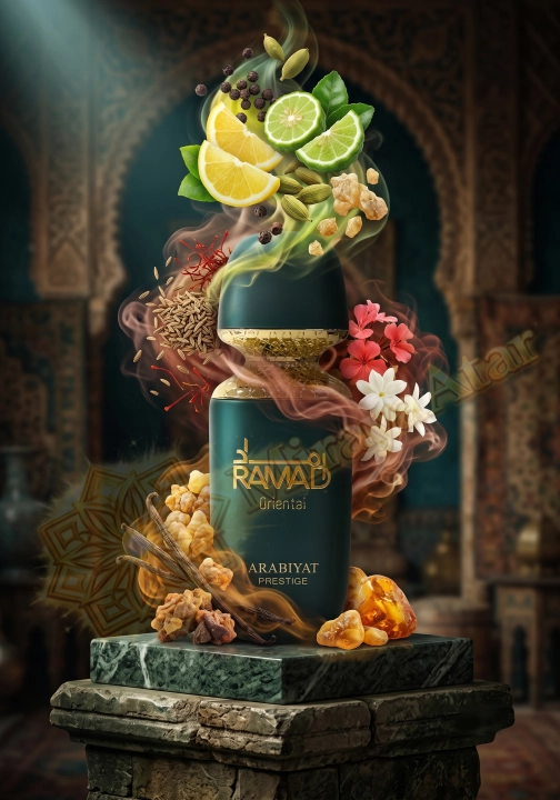 Odlewka Ramad Oriental jest dostępna w Miraya Atar. Kardamon, elemi i cytrusy łączą się z paczulą, kminem, szafranem i kwiatami na bazie z opoponaksu, olibanum, wanilii, benzoesu i bursztynu. To głęboki zapach.