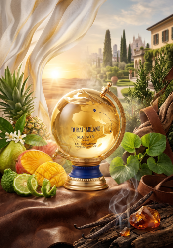 Odlewka Dubai: Milano jest dostępna w Miraya Atar. Ananas, bergamotka, mango, gujava i jedwab łączą się z liściem fiołka, skórą oraz cyprysem na bazie z wanilii i labdanum. To niezwykle oryginalny, owocowo-skórzany zapach.