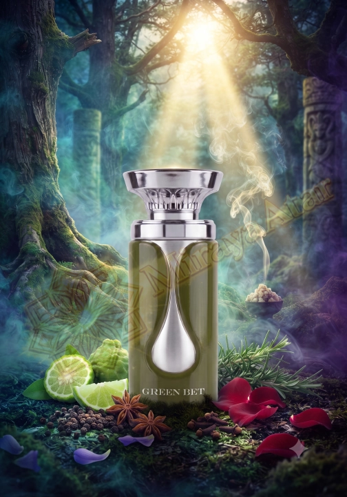 Odlewka Green Bet jest dostępna w Miraya Atar. Bergamotka, przyprawy i lima łączą się z fiołkiem, neroli, różą oraz nutami aromatycznymi na bazie z cedru, kadzidła, bursztynu i drzewa gwajakowego.
