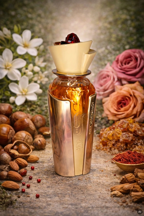 Odlewka Arya Peony Rose jest dostępna w Miraya Atar – to szlachetna i ciepła kompozycja chrupiących orzechów laskowych, migdałów oraz szafranu, otulona elegancką nutą różaną. Ten luksusowy zapach o orientalnym charakterze urzeka głębią i  zmysłowością.