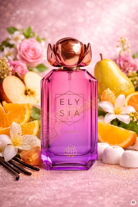 Odlewka Elysia Elegance jest dostępna w Miraya Atar – to szykowna fuzja pomarańczy, gruszki i jabłka, rozkwitająca bukietem róż oraz białych kwiatów na bazie z wanilii. Ten zmysłowy i wyrafinowany zapach zachwyca swoją głębią oraz prawdziwą klasą.