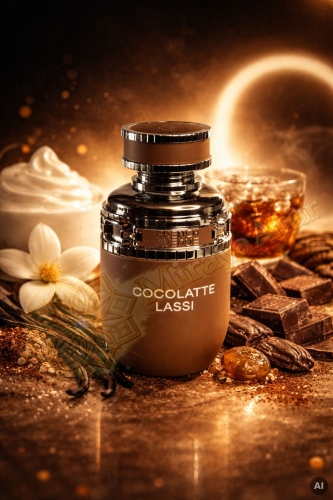 Odlewka Cocolatte Lassi jest dostępna w Miraya Atar – to kremowa, głęboka fuzja ciemnej czekolady, puszystej bitej śmietanki i wanilii, wzbogacona o ciepły bursztyn. Ten niezwykle apetyczny zapach gourmand otula luksusową, deserową słodyczą.jpg