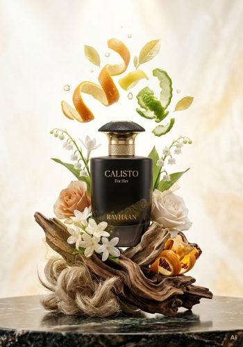Odlewka Calisto Black for Her w wersji czarnej dostępna w Miraya Atar. Brzoskwinia, aldehydy i cytrusy łączą się z konwalią, kwiatem pomarańczy i wetywerią na bazie z piżma, ambroksanu i akigalawood, tworząc głęboką, elegancką kompozycję.