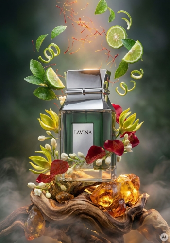Odlewka Lavina jest dostępna w Miraya Atar. Zielone liście, bergamotka i szafran łączą się z jaśminem, ylang-ylang oraz różą na bazie z cedru, bursztynu i piżma, tworząc zbalansowany, elegancki zapach.