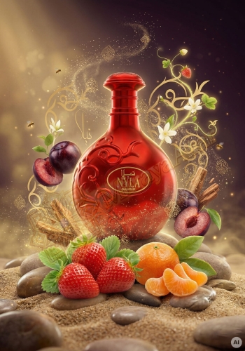 Odlewka Nyla Sherbet jest dostępna w Miraya Atar. Truskawka i mandarynka łączą się z soczystą śliwką na bazie z piżma oraz drzewa sandałowego, tworząc niezwykle kuszący, owocowy zapach.