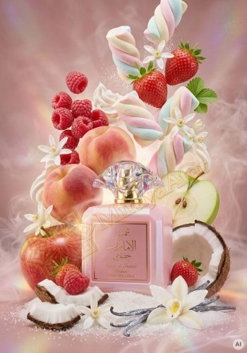 Odlewka Shams Al Emarat Pink Blush jest dostępna w Miraya Atar – to słodka fuzja pianek marshmallow, soczystej truskawki i jabłka z kremowym kokosem. Ten radosny zapach typu gourmand zachwyca lekkością i apetycznym aromatem na każdą okazję.
