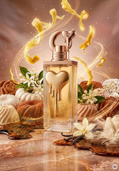 Odlewka Allure Couture jest w Miraya Atar. Kandyzowana cytryna łączy się z kremową panna cottą i kwiatem pomarańczy na słodkiej bazie z wanilii oraz rumu, tworząc wyjątkowo pyszny, deserowy zapach gourmand.