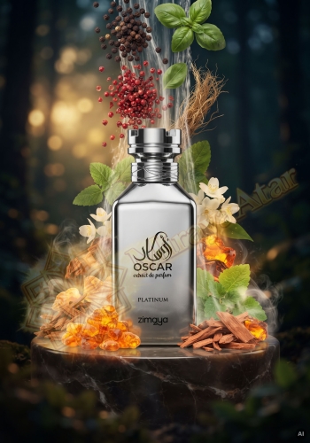 Odlewka Oscar Platinum jest dostępna w Miraya Atar. Czarny pieprz, różowy pieprz, wetyweria i bazylia łączą się z grejpfrutem, imbirem, timurem oraz piżmem na bazie z paczuli, cedru i bursztynu.