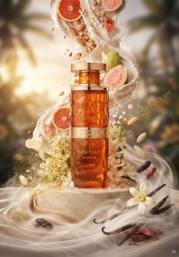 Odlewka Papa Yeah! Extradosé jest dostępna w Miraya Atar. Czerwona pomarańcza, mleko migdałowe i gujawa łączą się z osmantusem, jaśminem oraz cukrem na bazie z drzewa sandałowego, wanilii, piżma i kremu mlecznego.