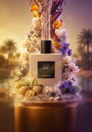 Perfumy Nava Sol są dostępne w Miraya Atar. Sapodilla i ambrette (piżmian właściwy) łączą się z magnolią, fiołkiem oraz drzewem sandałowym na bazie z piżma, ambry i cedru.