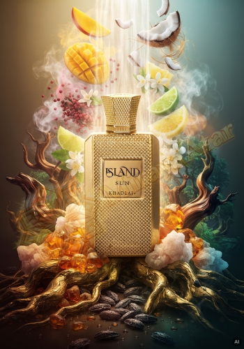 Odlewka Island Sun jest dostępna w Miraya Atar. Mango, kokos, lima i cytryna łączą się z różowym pieprzem, kwiatem pomarańczy oraz jaśminem na bazie z fasolki tonka, wyszukanych drewien i piżma.