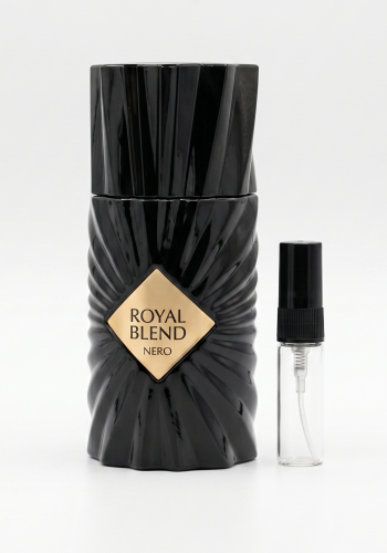 Odlewka Royal Blend Nero jest dostępna w Miraya Atar, zachwycając swoją głęboką, korzenno-drzewną kompozycją. Soczyste jabłko i skórka bergamotki łączą się z cynamonem, gałką muszkatołową i szafranem, opierając się na bazie z wanilii, oudu i żywicy.