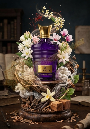 Odlewka Venti Silky Princess jest dostępna w Miraya Atar. Osmantus, szafran i magnolia łączą się z tuberozą, paczulą i oudem na bazie z kadzidła, wanilii, mirry, ambroksanu, piżma i cedru. Tworzą niezwykle głęboki, szlachetny zapach.