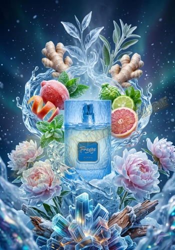 Odlewka Freeze w Miraya Atar zachwyca lodowatą, cytrusowo-aromatyczną kompozycją. Grejpfrut, bergamotka i pomarańcza łączą się z rześką miętą, imbirem i delikatną piwonią na bazie z nutami drzewnymi.