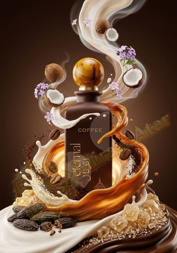 Odlewka Eternal Coffee jest dostępna w Miraya Atar. Mleko, karmel i kawa łączą się z kokosem, heliotropem oraz laktonami na bazie z nut gourmand, cukru, tonki i piżma, tworząc obłędnie kremową kompozycję.