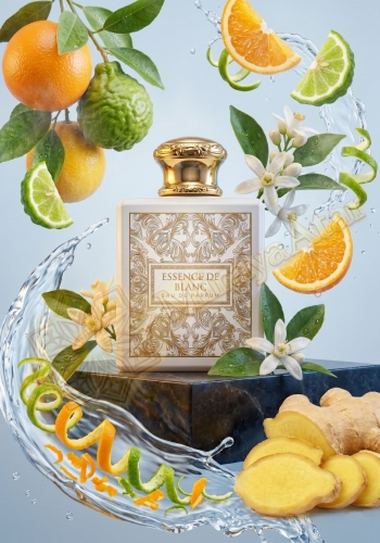 Odlewka Essence De Blanc jest dostępna w Miraya Atar, zachwycając swoją rześką kompozycją. Soczysta pomarańcza i bergamotka idealnie łączą się ze świeżym imbirem oraz delikatnym bukietem białych kwiatów, tworząc niezwykle świetlisty zapach.