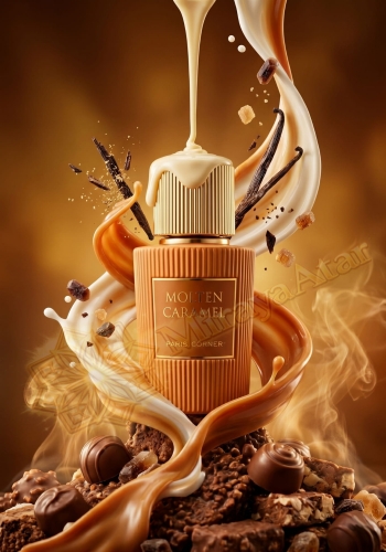 Odlewka Molten Caramel jest dostępna w Miraya Atar i zachwyca słodką kompozycją gourmand. Kremowa biała czekolada, ciągnący się karmel i mleko łączą się z brązowym cukrem, laskami wanilii oraz praliną, tworząc niesamowicie zmysłowy akord.