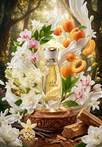 Odlewka Mutheer jest dostępna w Miraya Atar, zachwycając swoją zmysłową i kremową aurą. Soczyste, dojrzałe morele i delikatne orchidee idealnie przeplatają się z bogatym bukietem białych kwiatów, słodką wanilią oraz ciepłymi nutami drzewnymi.
