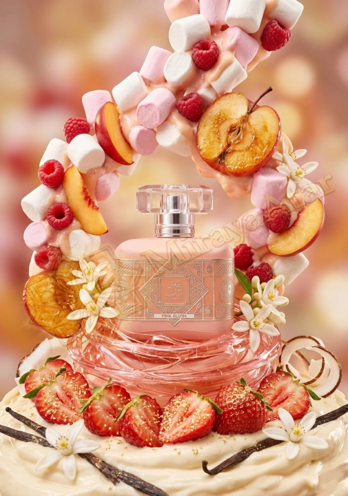 Odlewka Pink Blush jest dostępna w Miraya Atar, zachwycając swoją niezwykle słodką kompozycją gourmand. Soczyste truskawki, maliny i brzoskwinia idealnie łączą się z puszystymi piankami marshmallow, jabłkiem i białymi kwiatami na ciepłej bazie z wanilii.