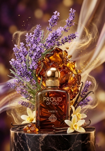 Odlewka Proud of You Amber w Miraya Atar zachwyca bogatą, balsamiczną kompozycją. Gałązki aromatycznej lawendy łączą się z niezwykle ciepłym, złocistym akordem ambry, opierając się na głębokiej i zmysłowej bazie z kremowej wanilii.