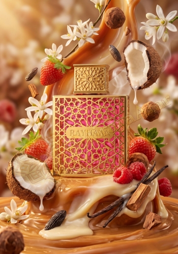 Odlewka Kiss w Miraya Atar zachwyca niezwykle apetyczną, owocowo-gourmand kompozycją. Słodka truskawka, malina i kremowy kokos łączą się z delikatnymi białymi kwiatami, opierając się na bogatej bazie z ciągnącego się karmelu, wanilii i bobu tonka.